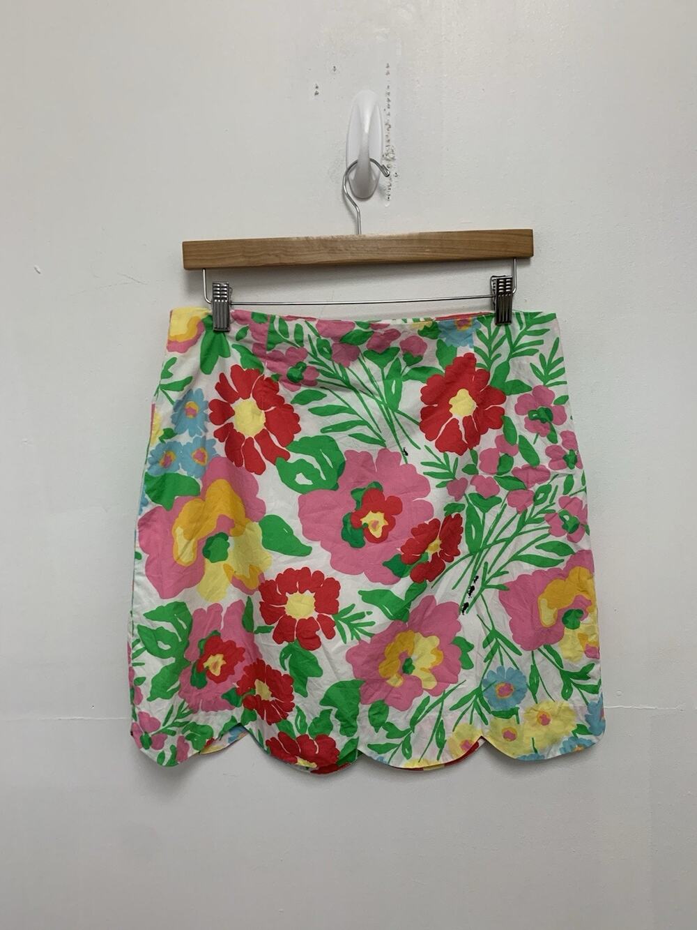 Lilly Pulitzer Lynnie Resort White Big Garden By The Sea Scalloped Skirt 10